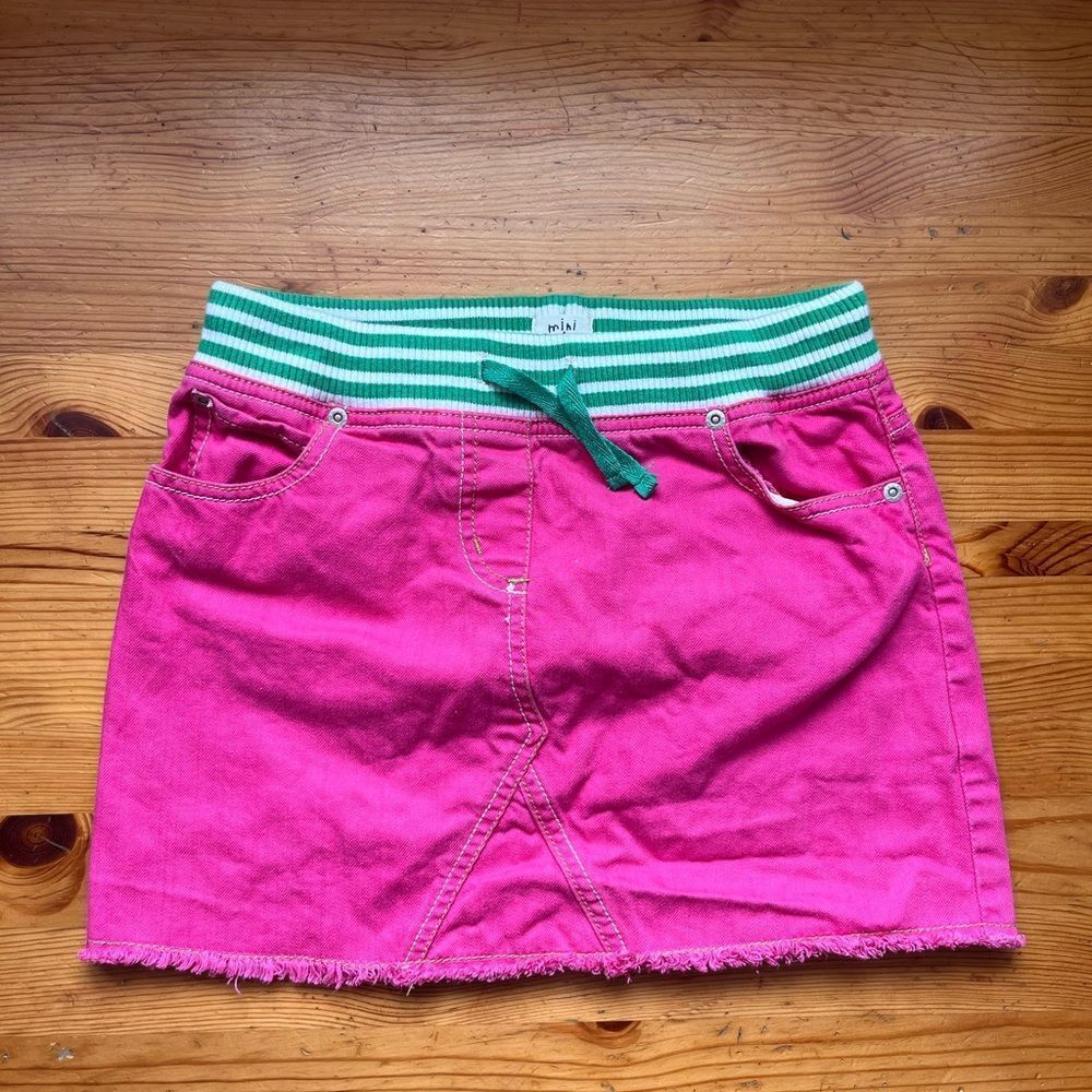 Mini Boden pink striped girls skirt 9-10 yrs old